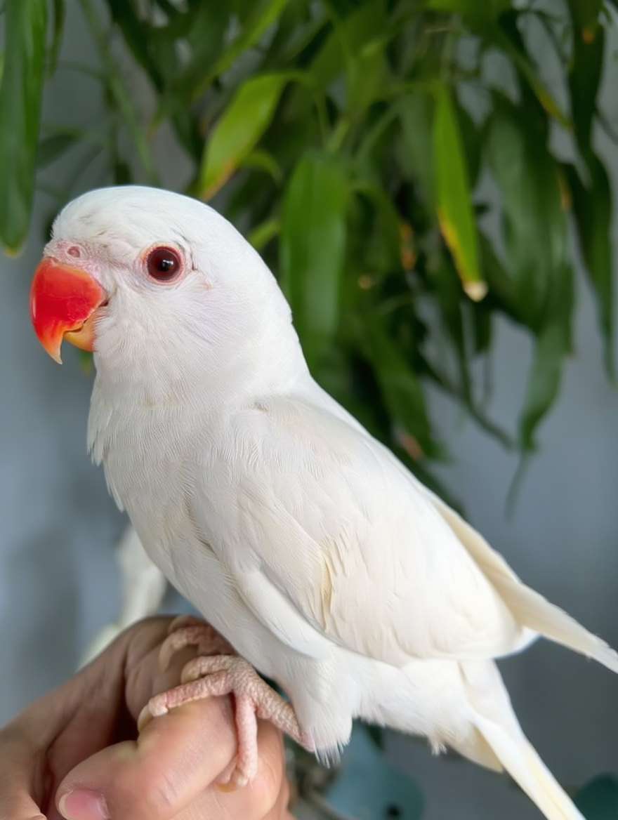 Hand-Tame Albino/white Indian Ringneck Parrot – Well Socialized - Image 3